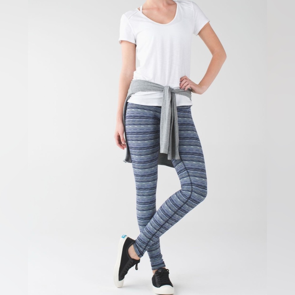 Lululemon Wunder Under Pant III in Space Dye Twist Sapphire Blue Multi size 8